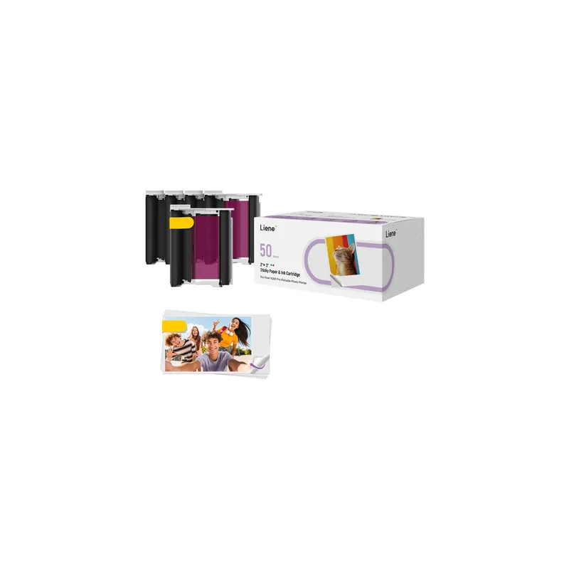 Liene 2x3" Photo Paper, 50 sheets + 5 ink cartridges